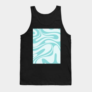 Retro Fantasy Swirl Abstract Pattern in Light Aqua Teal Tank Top